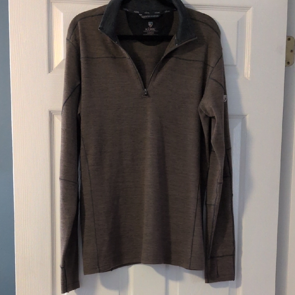 Kuhl Men's Quarter-Zip Pullover in Olive Brown